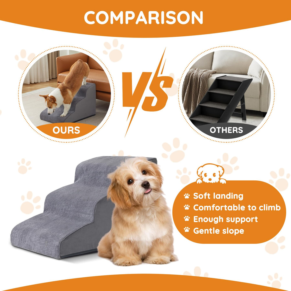 Ahpmeoa escaleras mascotas 4 pasos curva, ideal para sillones altos