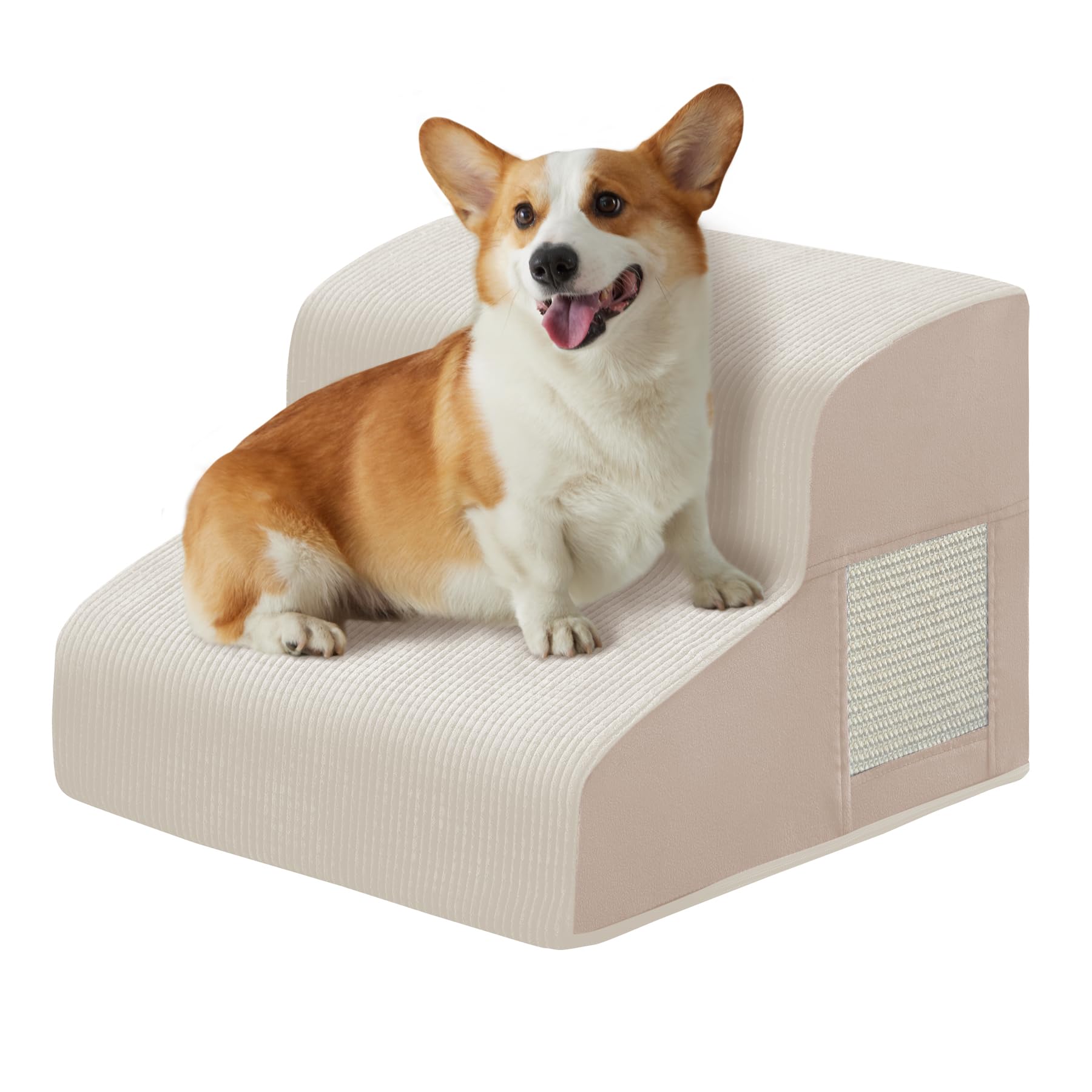 Escaleras Ahpmeoa 2 pasos para perros, vista frontal, facilita subir a la cama