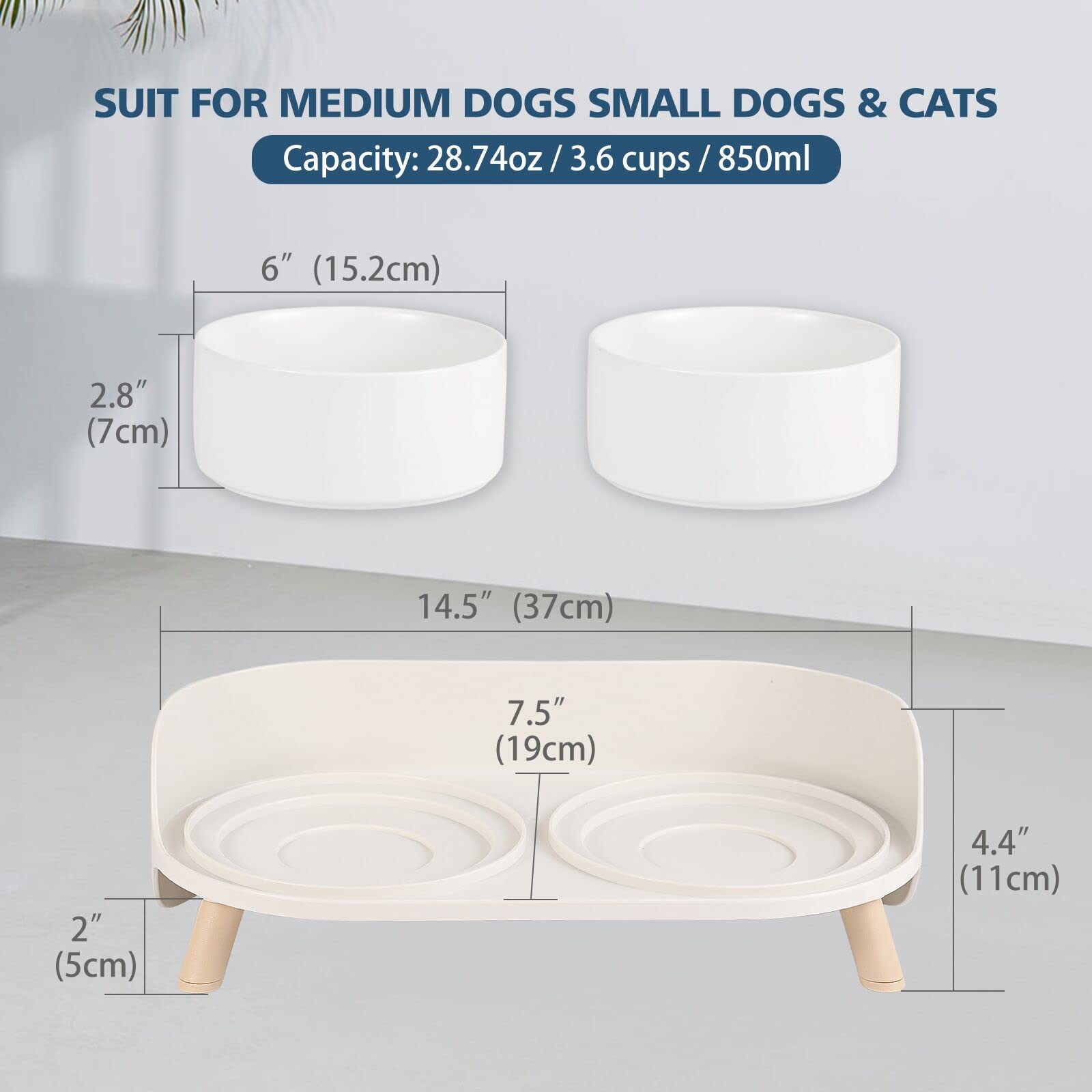 AHX soporte ergonómico alto para perro promueve postura cómoda durante las comidas.