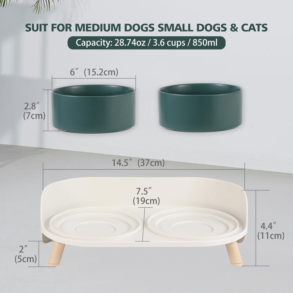 AHX tazones cerámicos dobles para perros: agua y comida sin derrames.