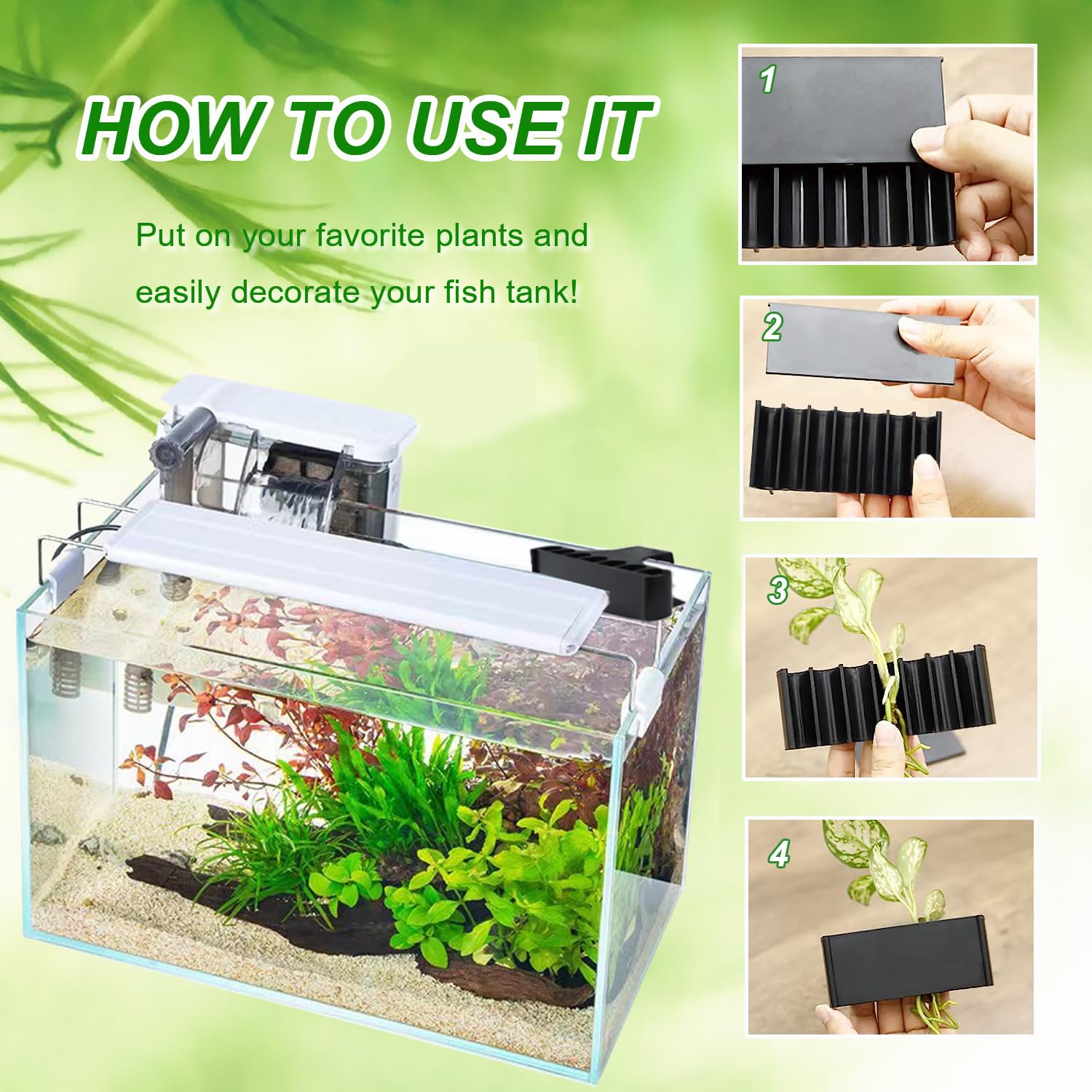 Aidmi portaplanta para acuario material premium seguro para peces y plantas