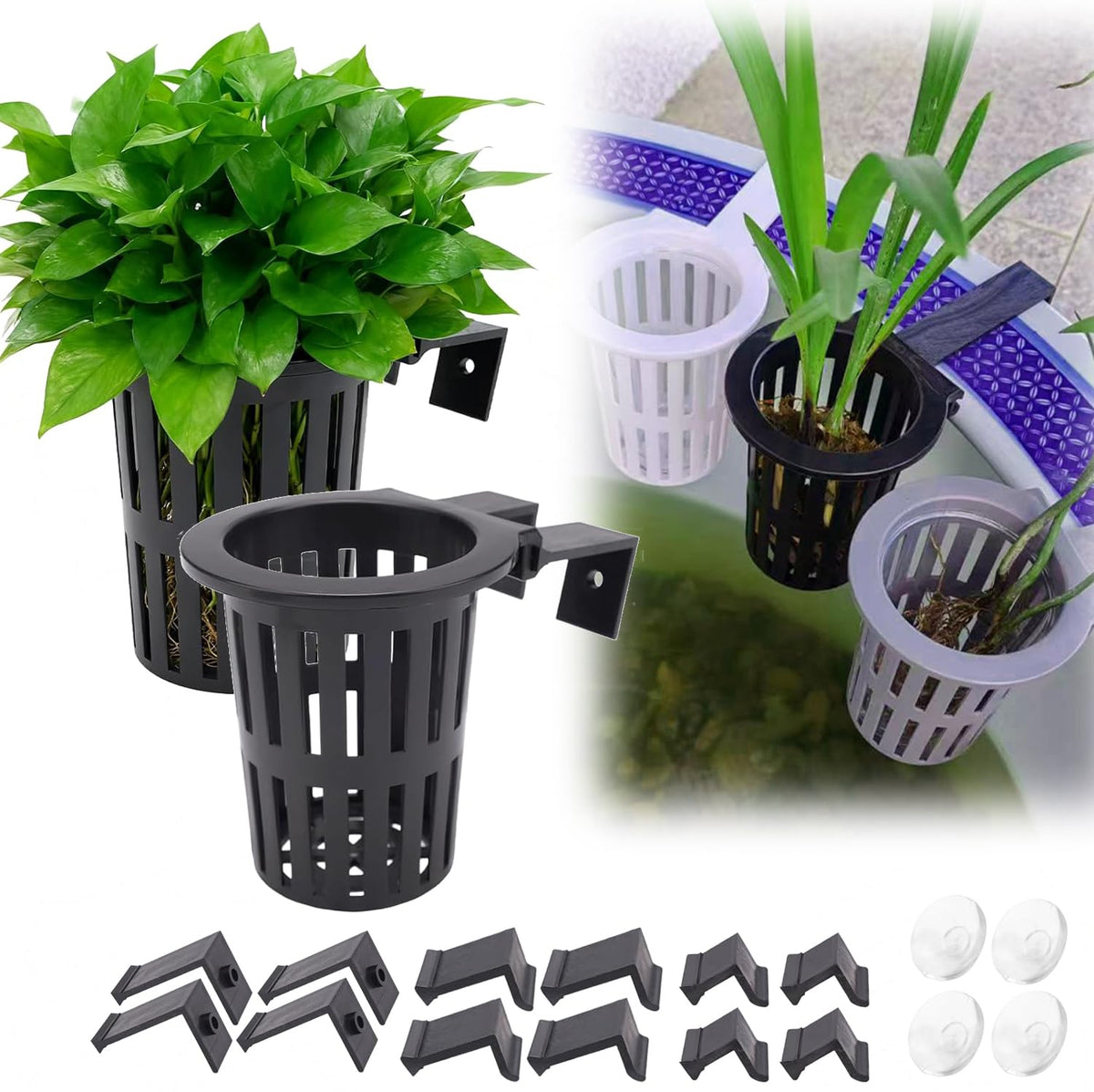 Aidmi soporte de planta para acuario colgante, facilita cultivo de plantas acuáticas.