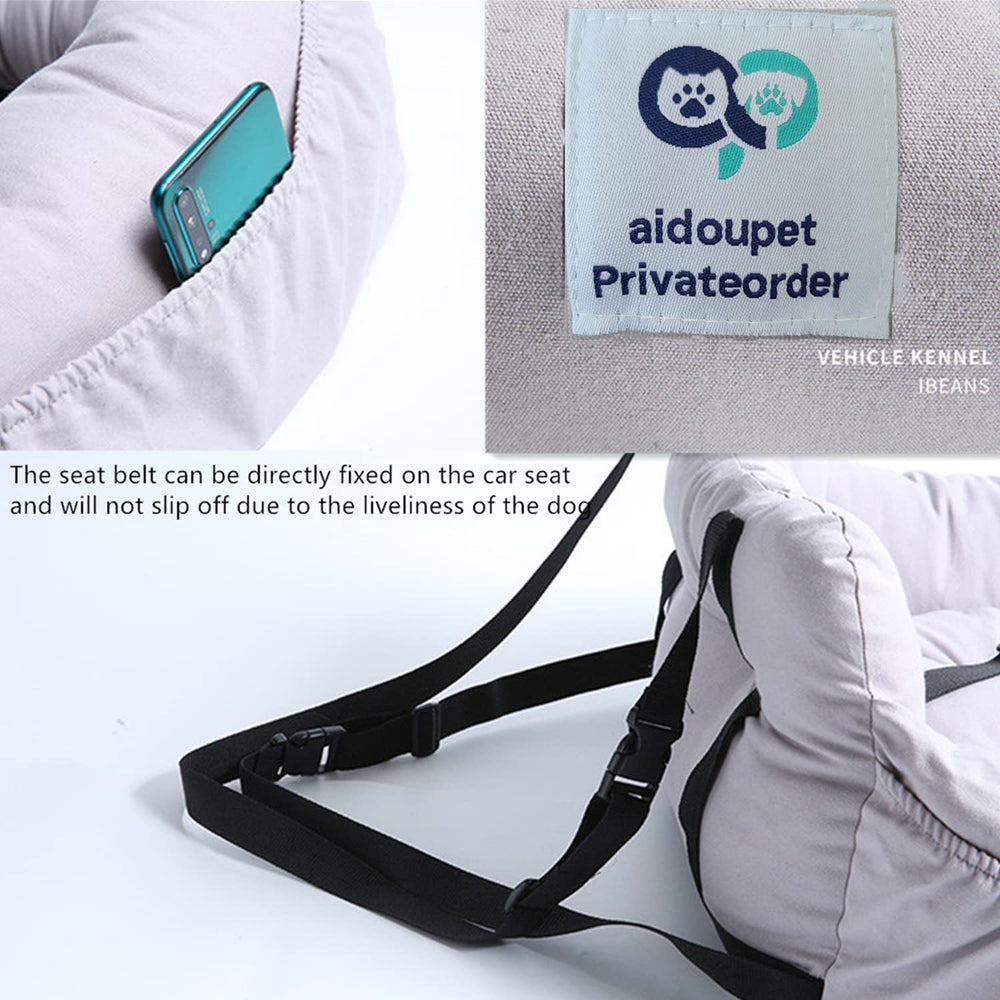 AidouPet sistema de sujeción con correa y gancho para mayor seguridad.