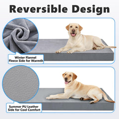 Superficie reversible de felpa y cuero sintético para todas las estaciones.
