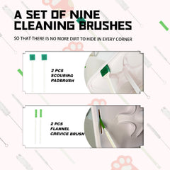 Cepillos para recovecos de bebederos y fuentes de mascotas.