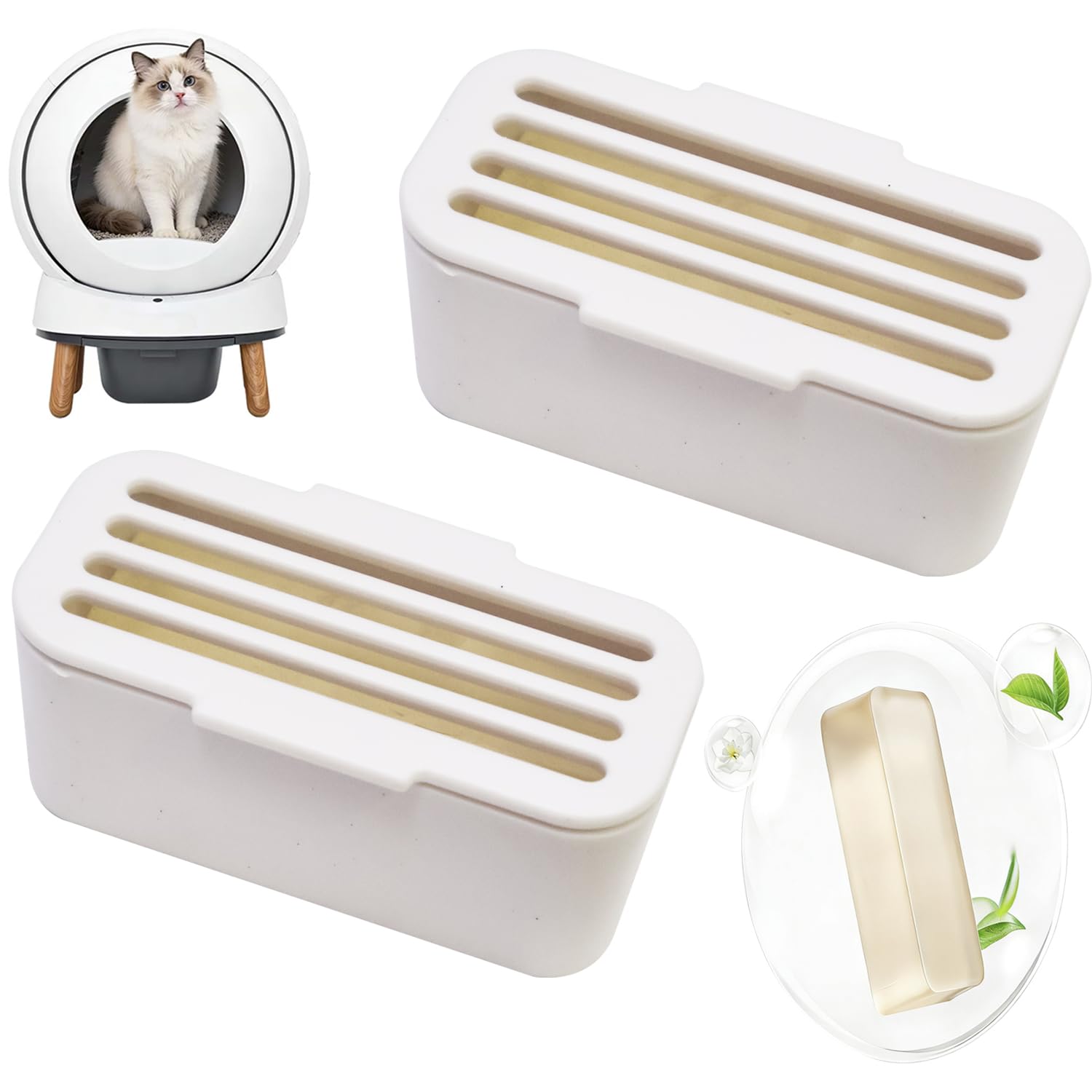Aimiehonuo dos-pack eliminador de olor para PetSafe SmartSpin, mantiene la caja fresca.