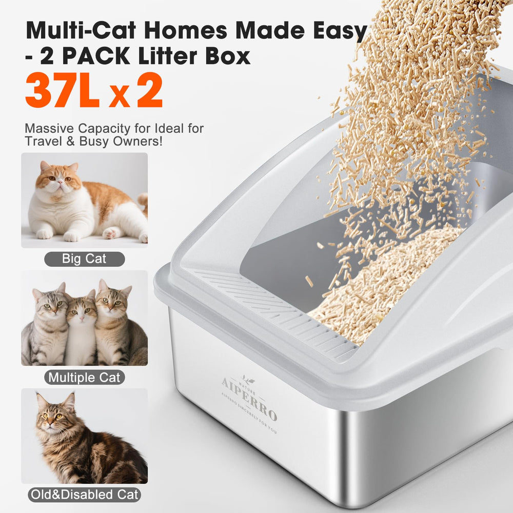 Conjunto de dos cajas AIPERRO para múltiples gatos.