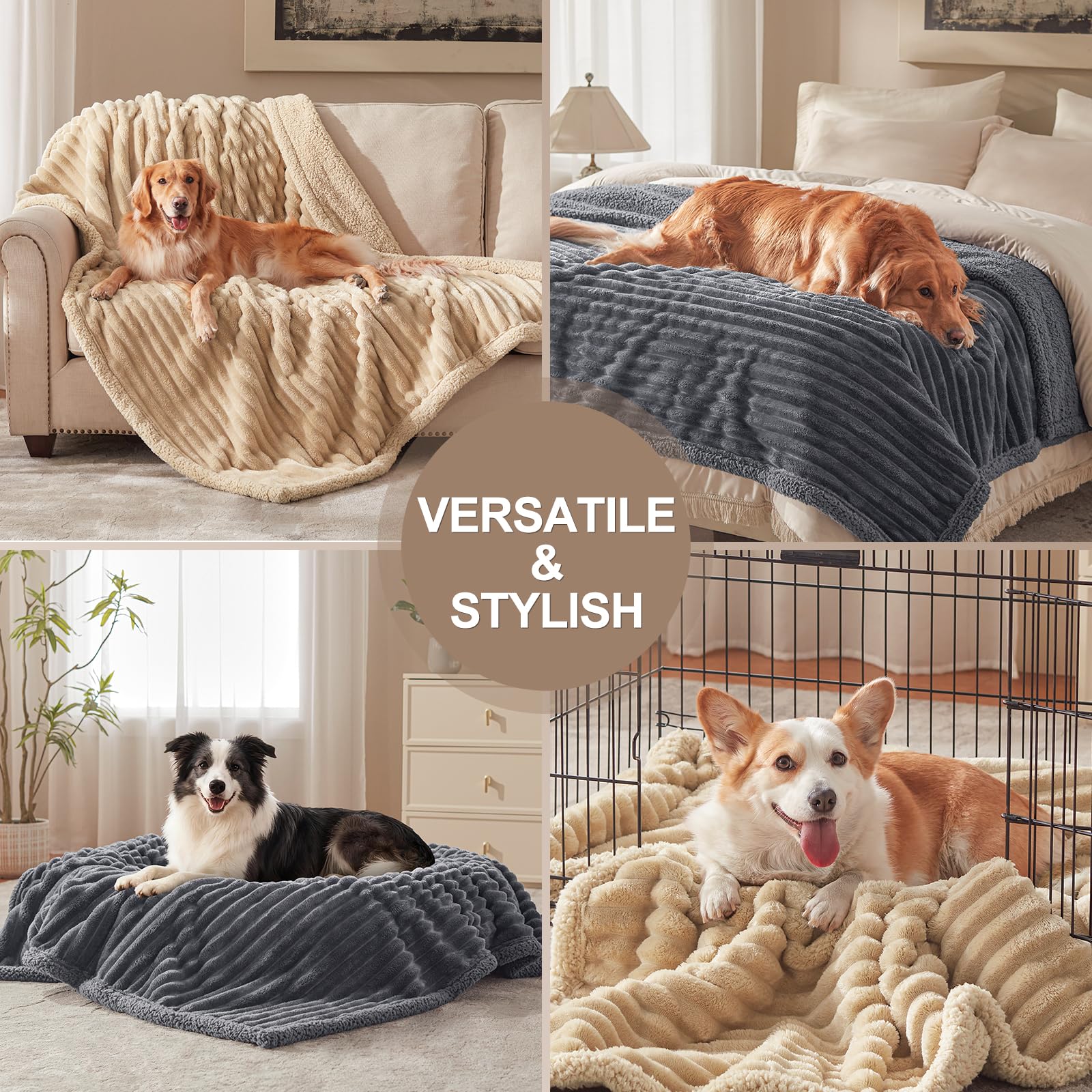 AIPERRO manta impermeable, doble cara, ofrece dos texturas suaves para comodidad.