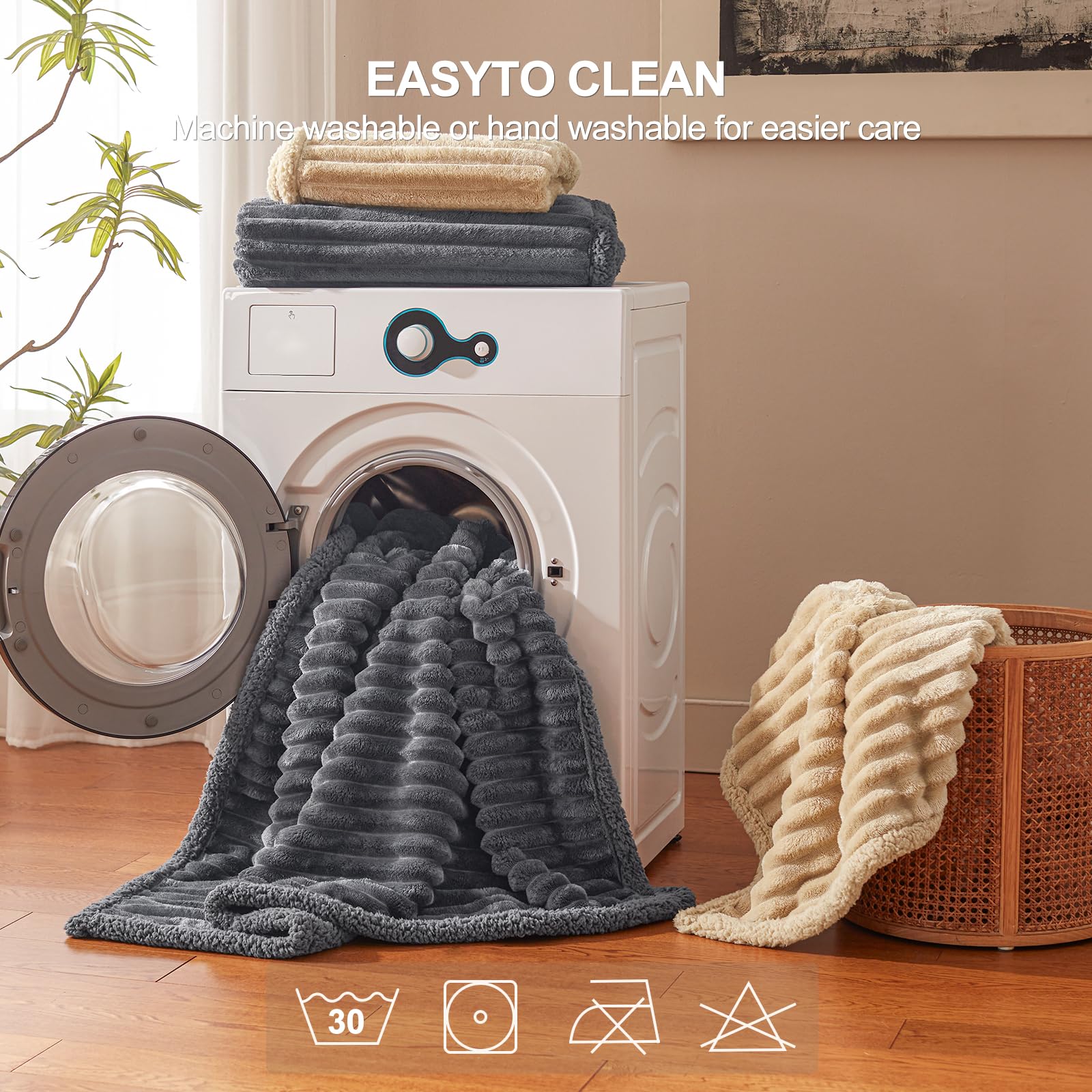 AIPERRO manta: tamaño 50x60 pulgadas en gris