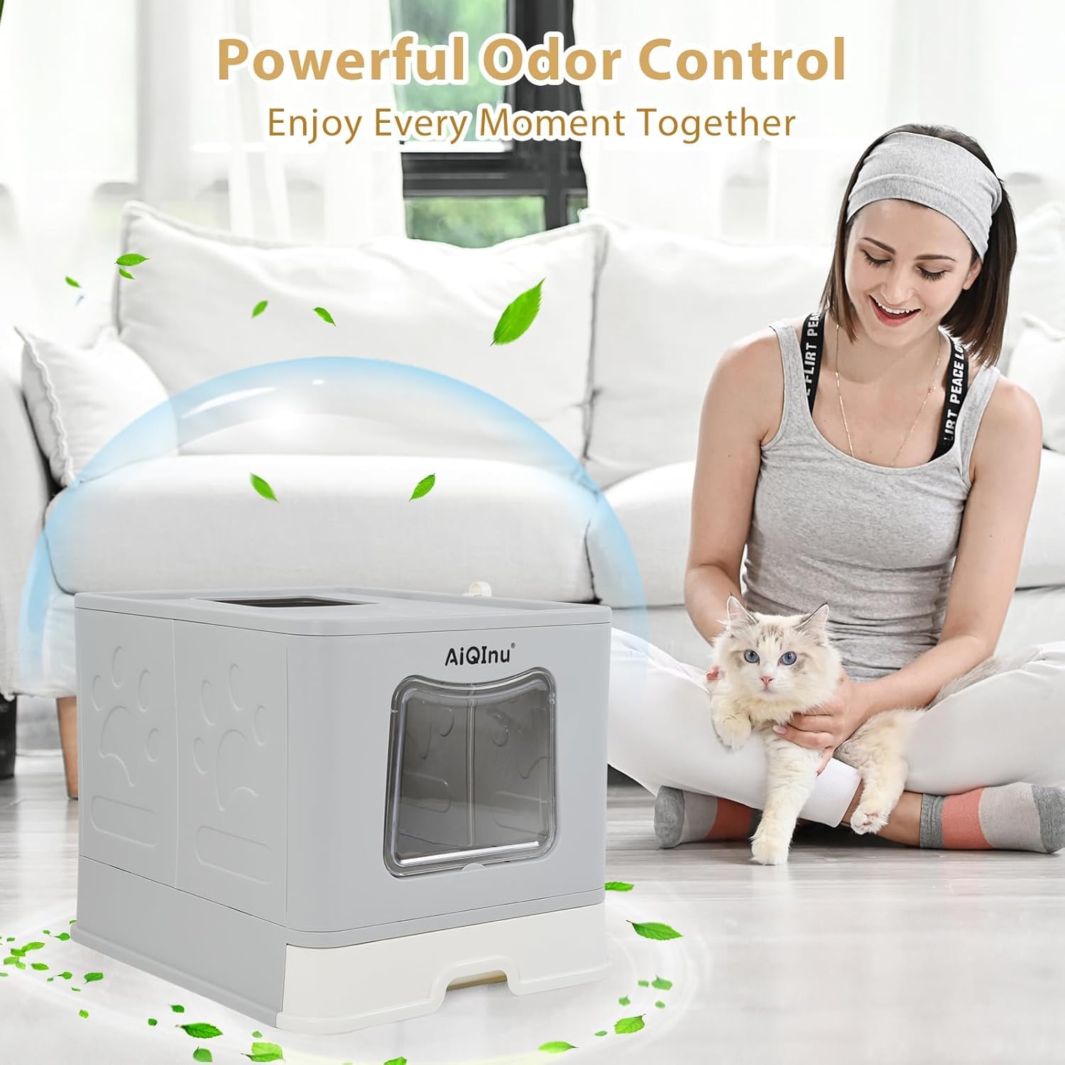 AiQInu XLarge 80L entrada frontal para acceso cómodo y silencioso