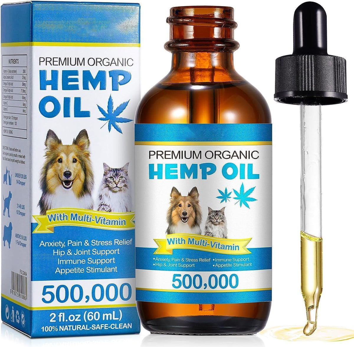 AIQIUSHA aceite natural para perros y gatos, favorece movilidad y confort articular.