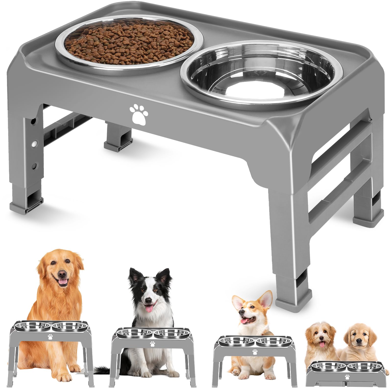 AIRMX tazones-acero-inoxidable-50oz: facilita comer cómodo para perros grandes.