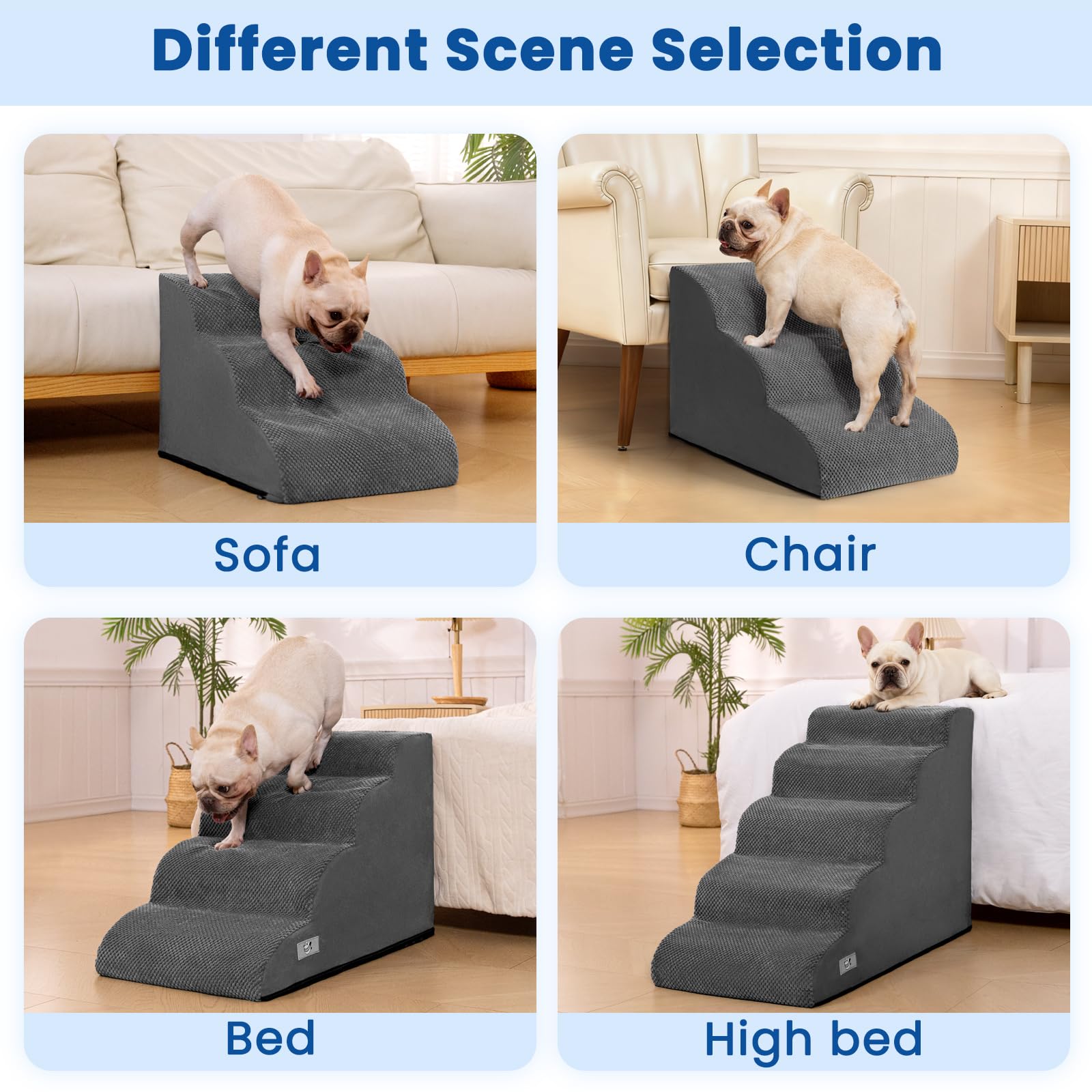 Airpanda escalera de 5 peldaños para cama alta, subida segura