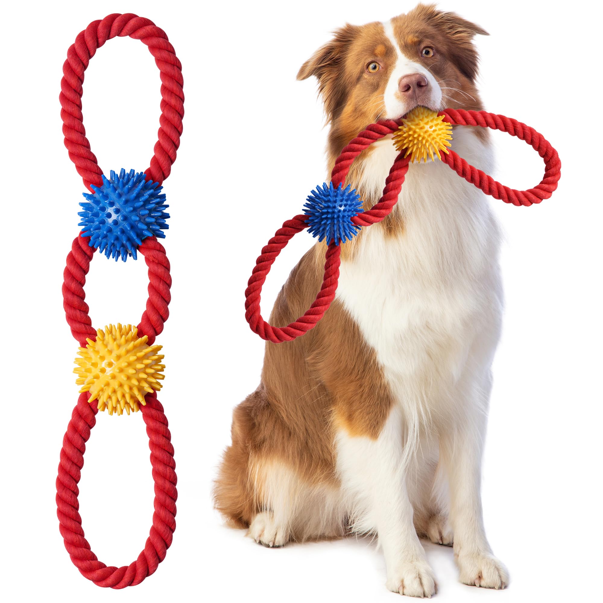 Aitmexcn Juguete de cuerda para perro: tira y afloja para reforzar vínculo.