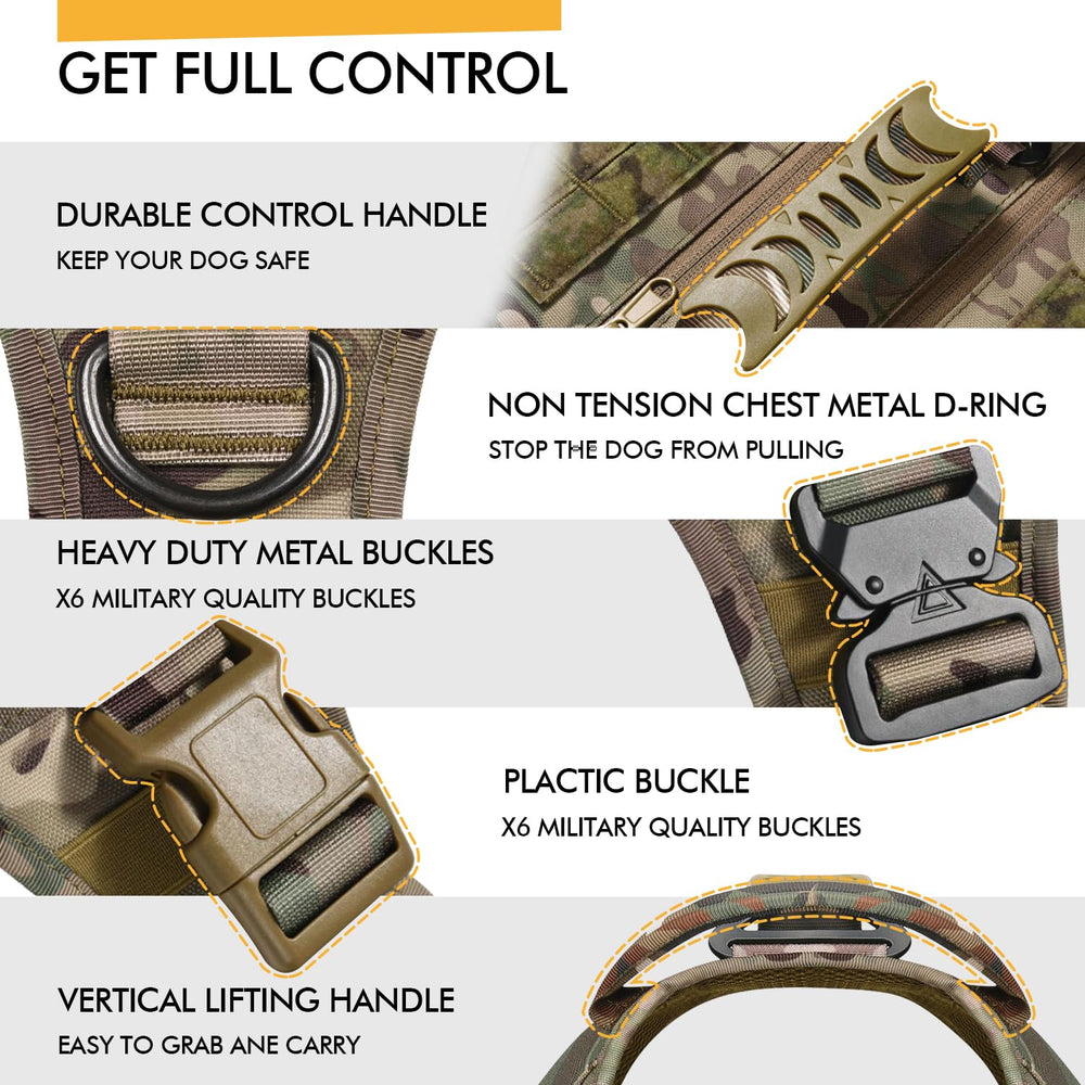 AIWAI arnés con paneles MOLLE camuflado, bolsillos para accesorios.
