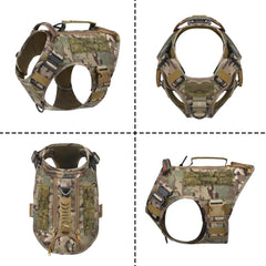 AIWAI arnés táctico para perro grande con bolsas laterales, ideal para entrenamiento y salidas.