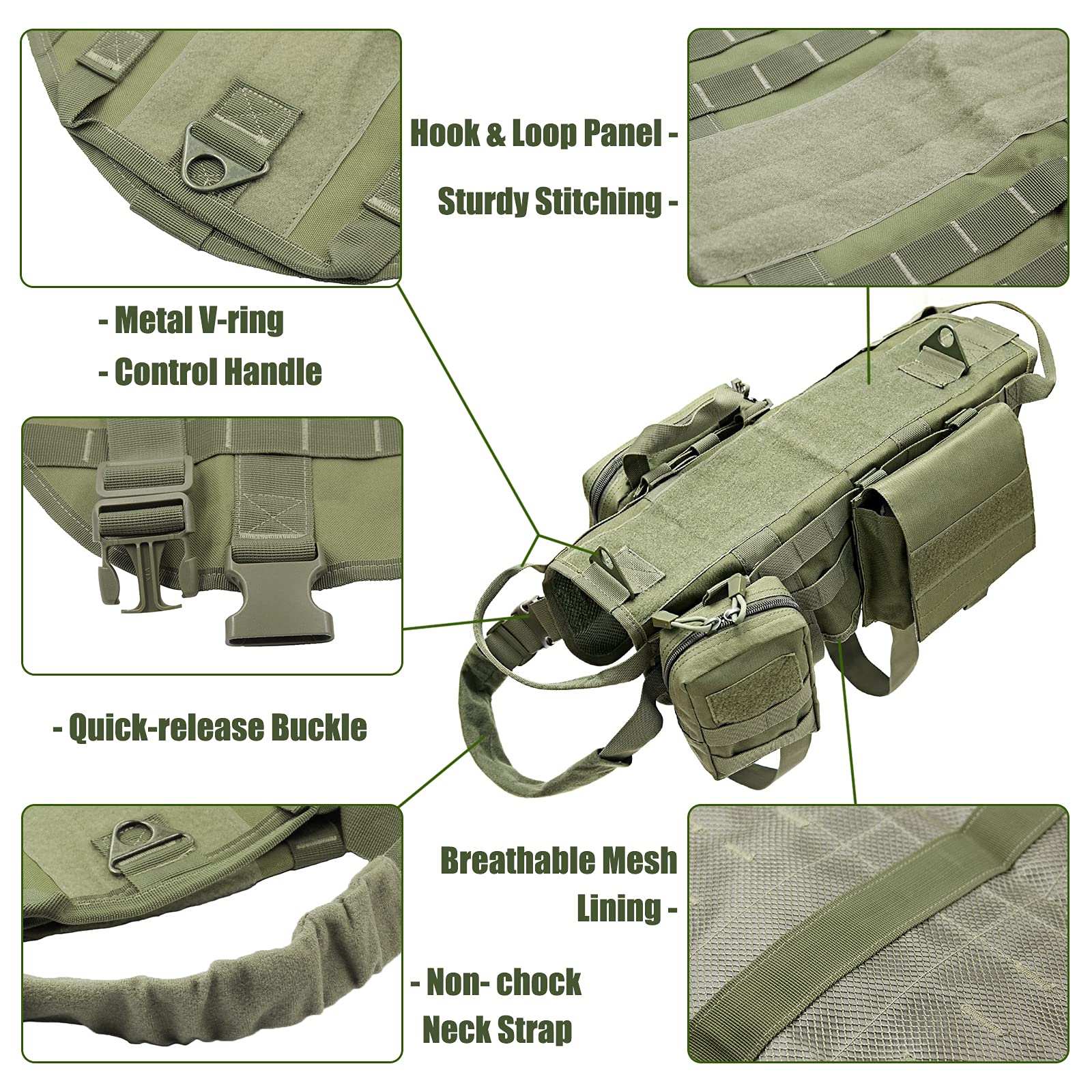 AIWAI arnés táctico con sistema MOLLE lateral para equipamiento.