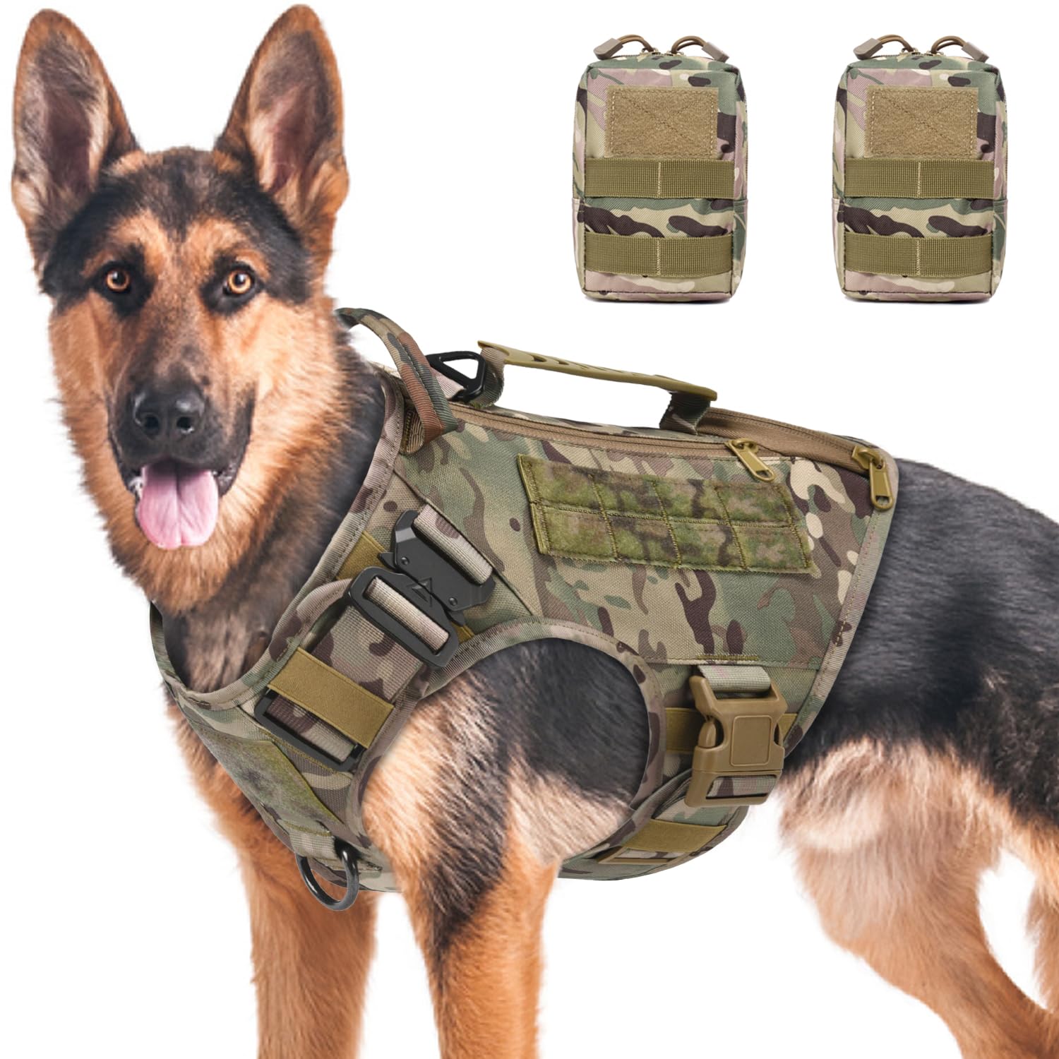 AIWAI arnés táctico para perros camuflado talla L, diseño cómodo y estable.