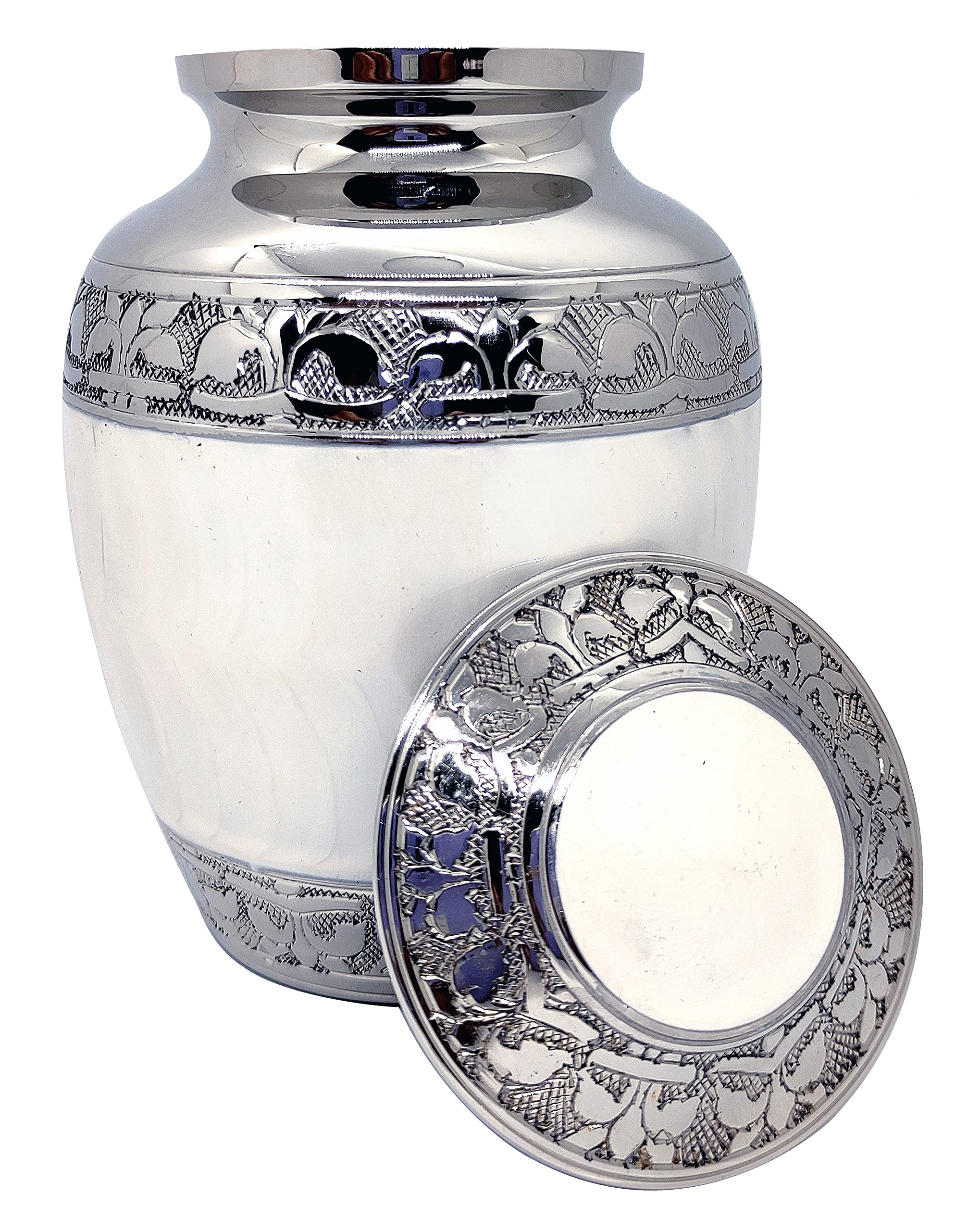 AKANKSHA ARTS urna cremacion laton blanca 6x4: diseño elegante y duradero para conmemorar