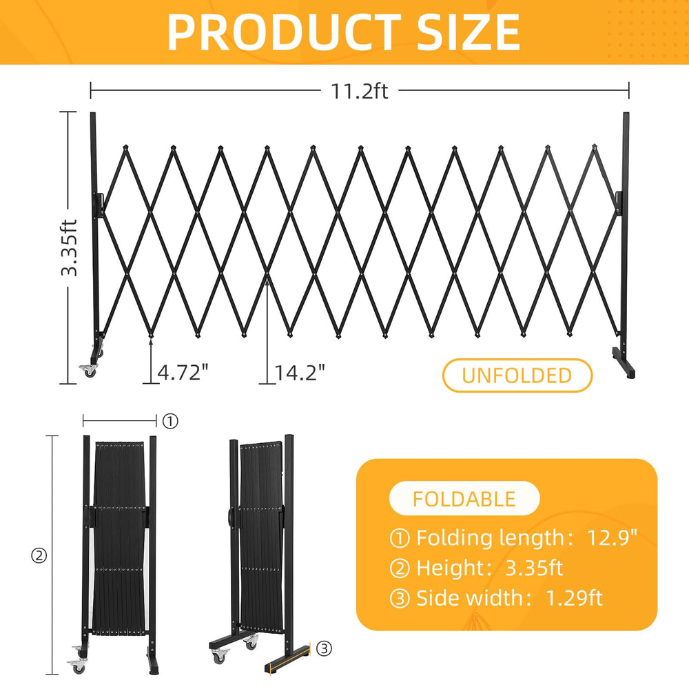 AkiiGer barrera expandible plegable para almacenamiento compacto cuando no se usa.