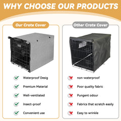 Akinerri cubierta para jaula de perro con ventilación y doble acceso.
