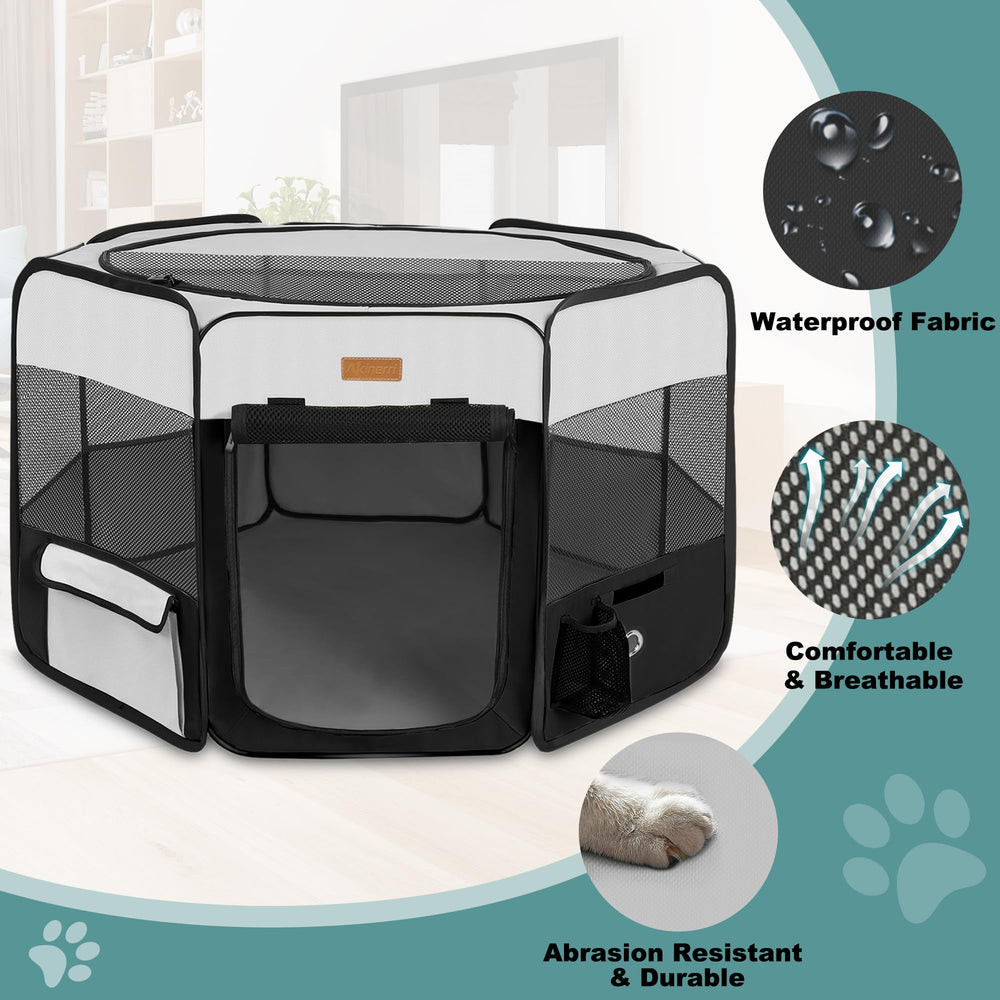 Jaula Akinerri con puerta plegable para entradas y salidas fáciles durante entrenamientos.