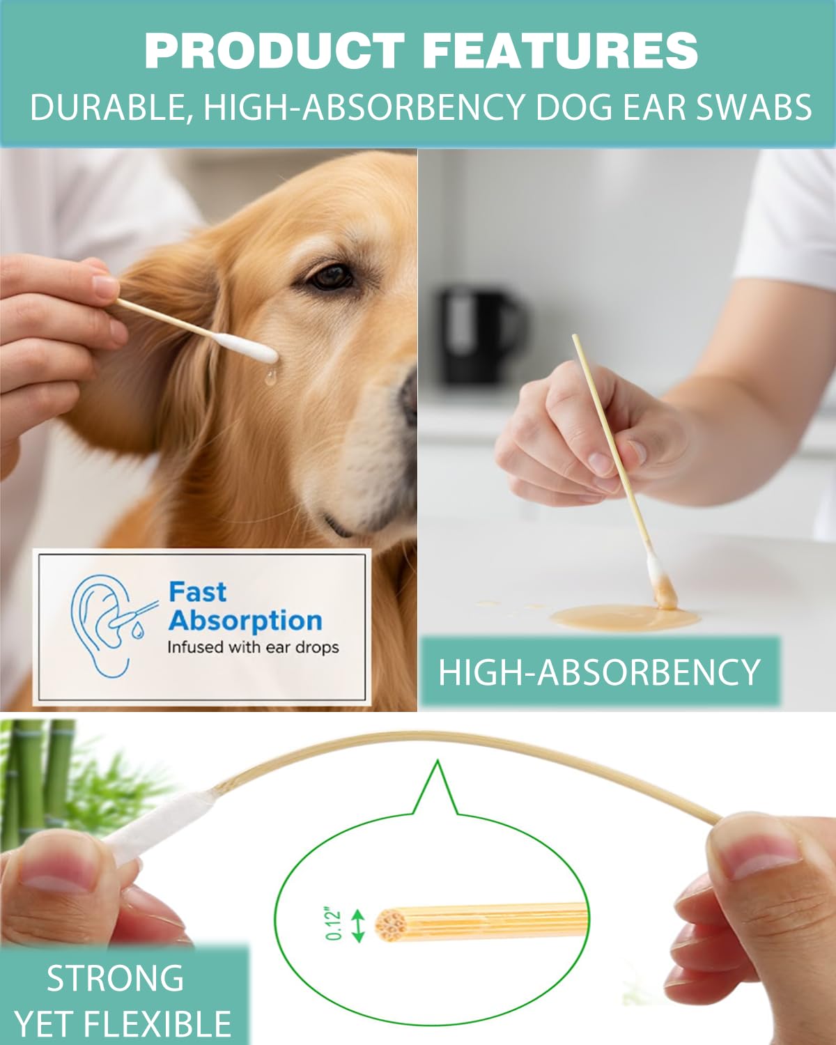 AkoSlale: cabezas de algodón grandes que absorben más líquido para una limpieza profunda.