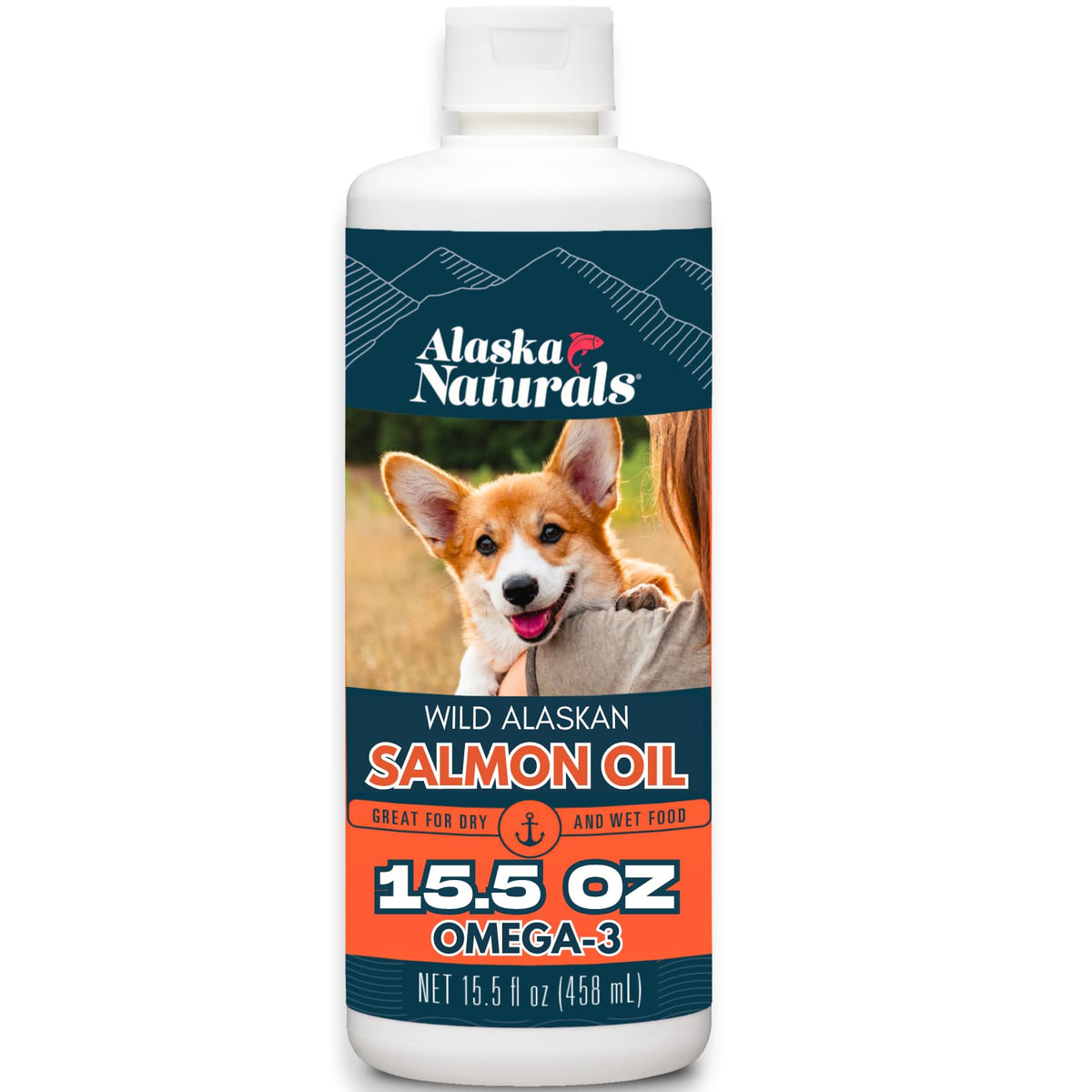 Alaska Naturals ofrece aceite de salmón para perros, favorece el pelaje brillante.