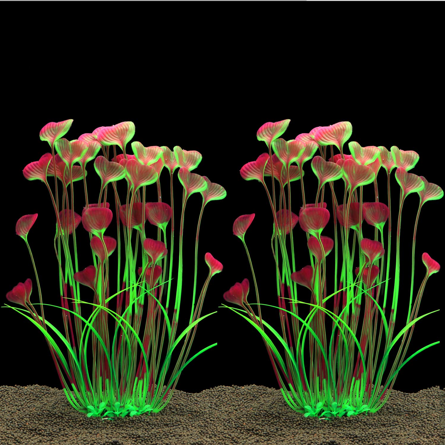 ALEGI plantas artificiales para acuario, 16 pulgadas, ofrecen refugio y color vibrante.