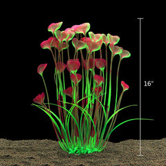 ALEGI plantas artificiales para acuario, 16 pulgadas, decoración duradera y fácil limpieza.
