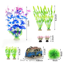 ALEGI plantas plásticas para acuario, decoran y no alteran el pH del agua.