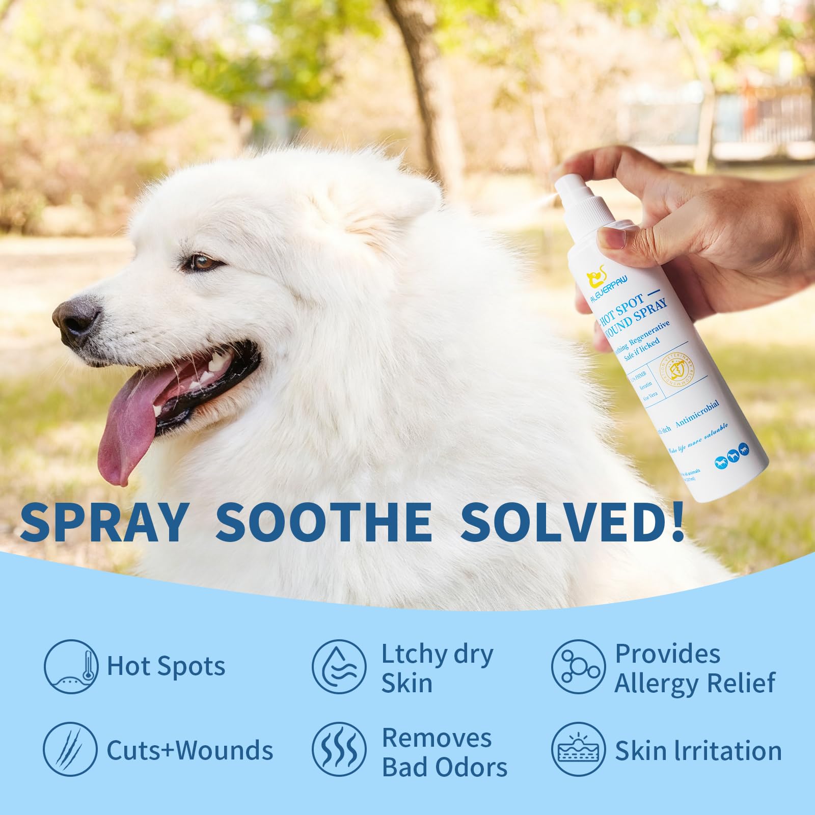 ALEVERPAW aplicador en aerosol para calmar picor en perros y gatos