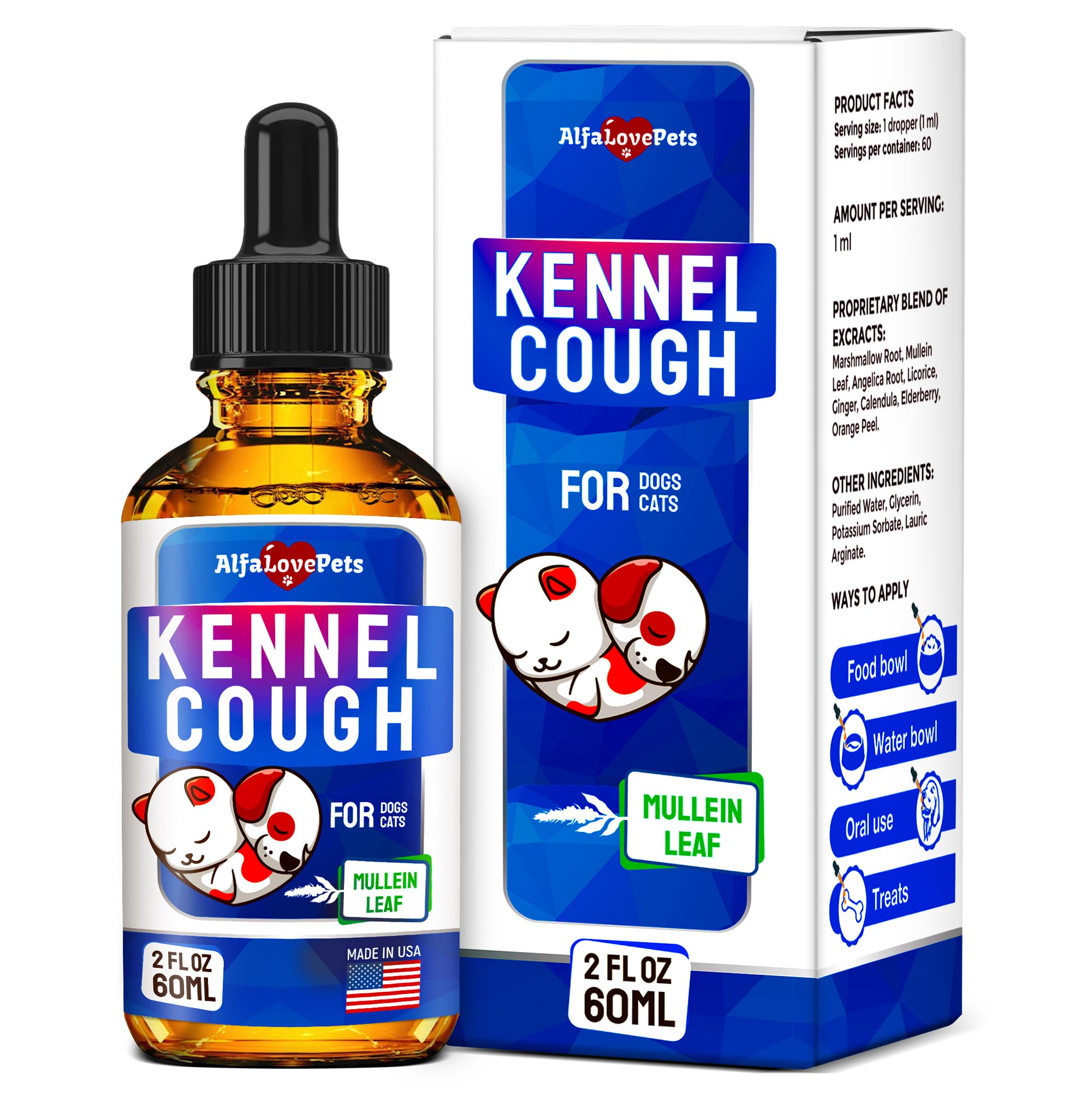 Alfa Love Pets: botella de 2oz para tos en perros y gatos.