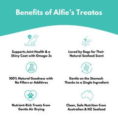 Piel de salmón entera ALFIE'S TREATOS sin aditivos para perros.
