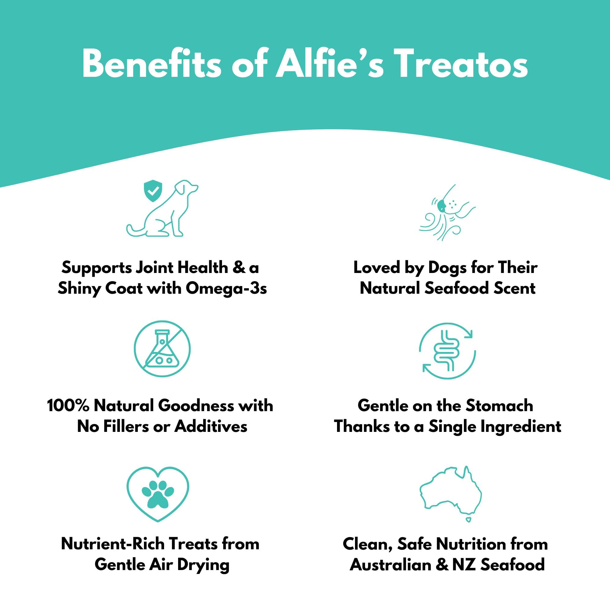 ALFIE'S TREATOS ingrediente único, sardinas australianas sin aditivos