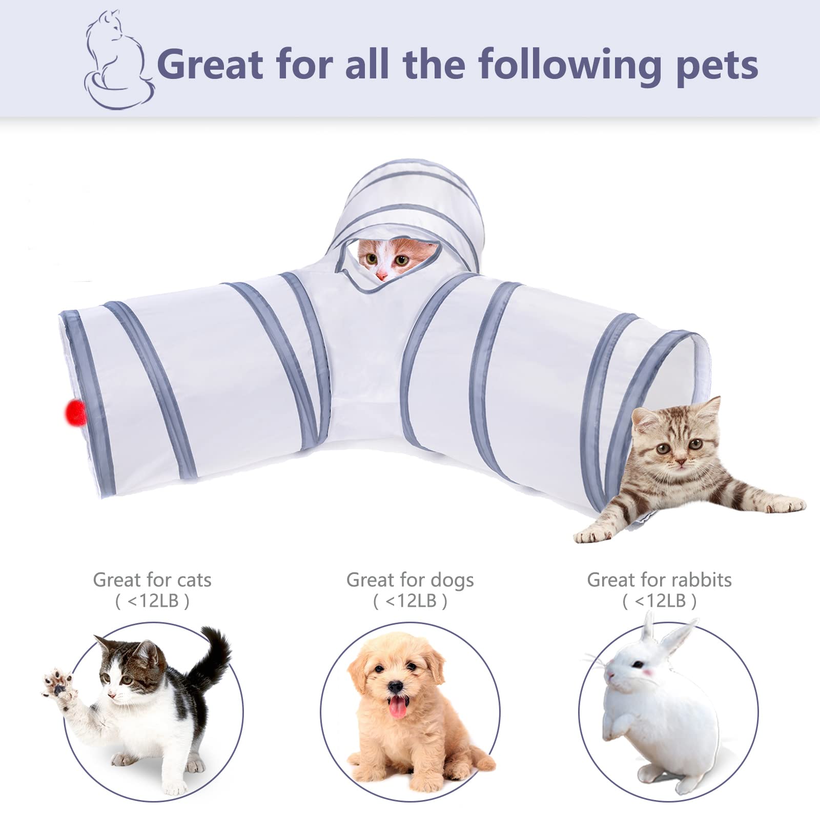 Alicedreamsky túnel para gato plegable, fácil de guardar y transportar.