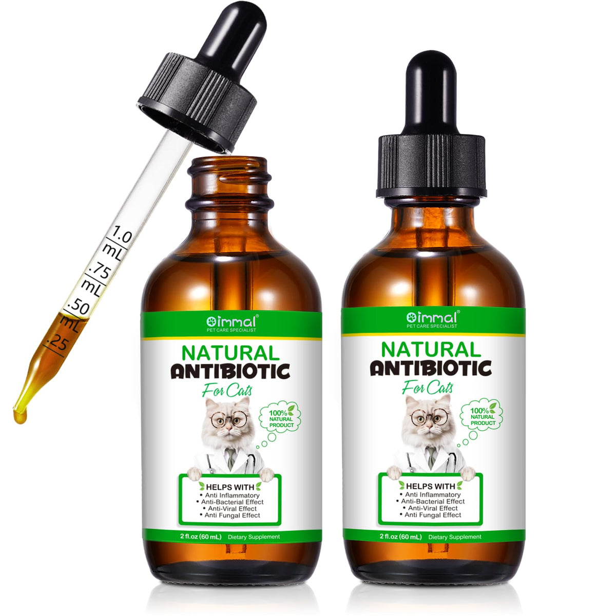 ALIVO antibiótico natural para gatos, botella de 60 ml con posible apoyo inmunitario