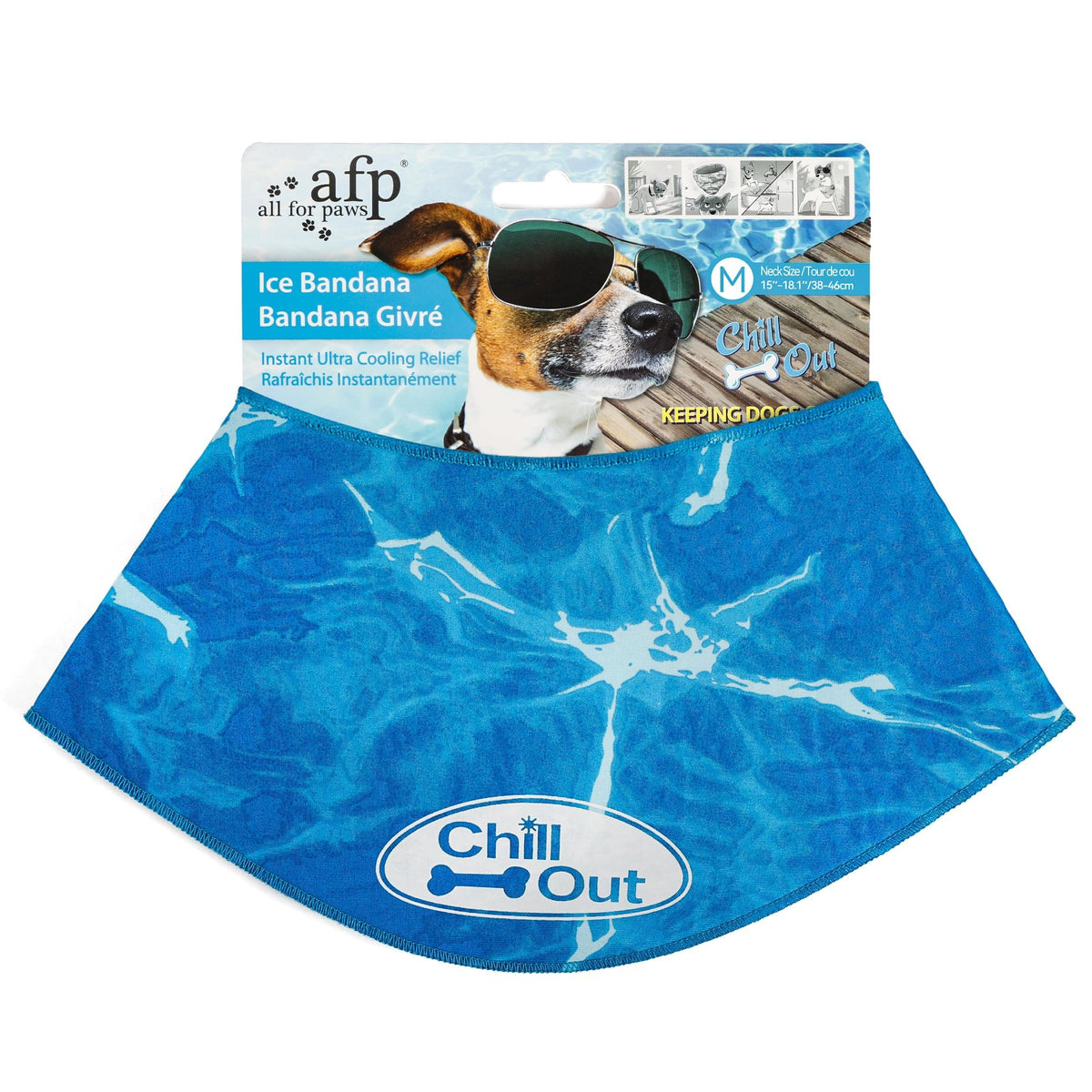 ALL FOR PAWS Bandana-enfriamiento-perro-mediano, mantiene fresco durante paseos.