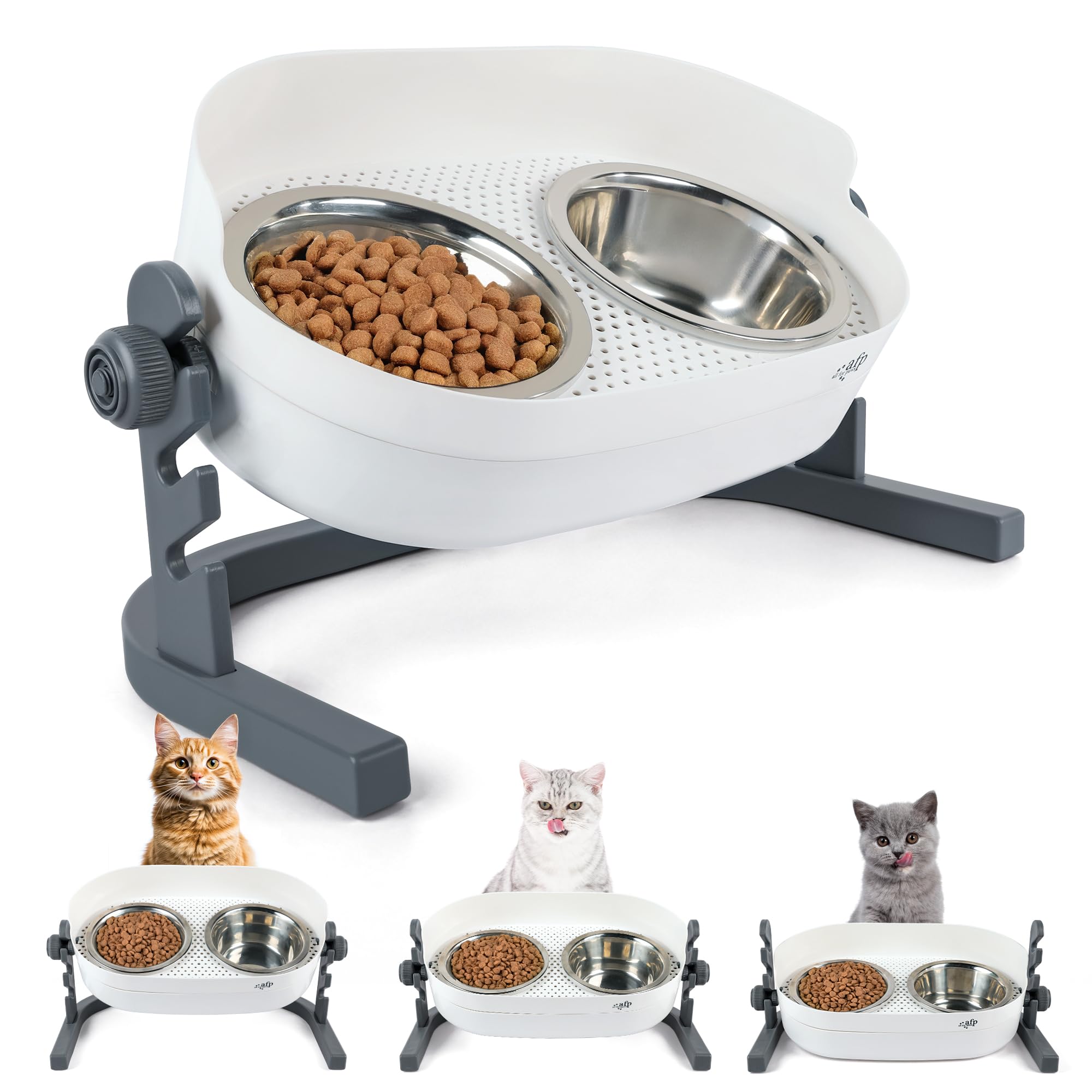 All for Paws bebederos elevados para gatos, postura cómoda