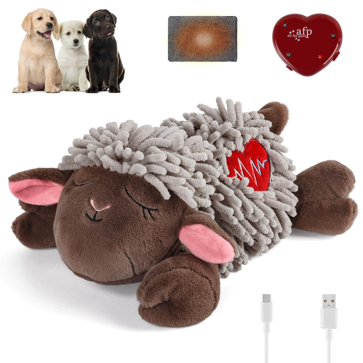ALL FOR PAWS Heartbeat Toy con latido ajustable para calmar a tu perro