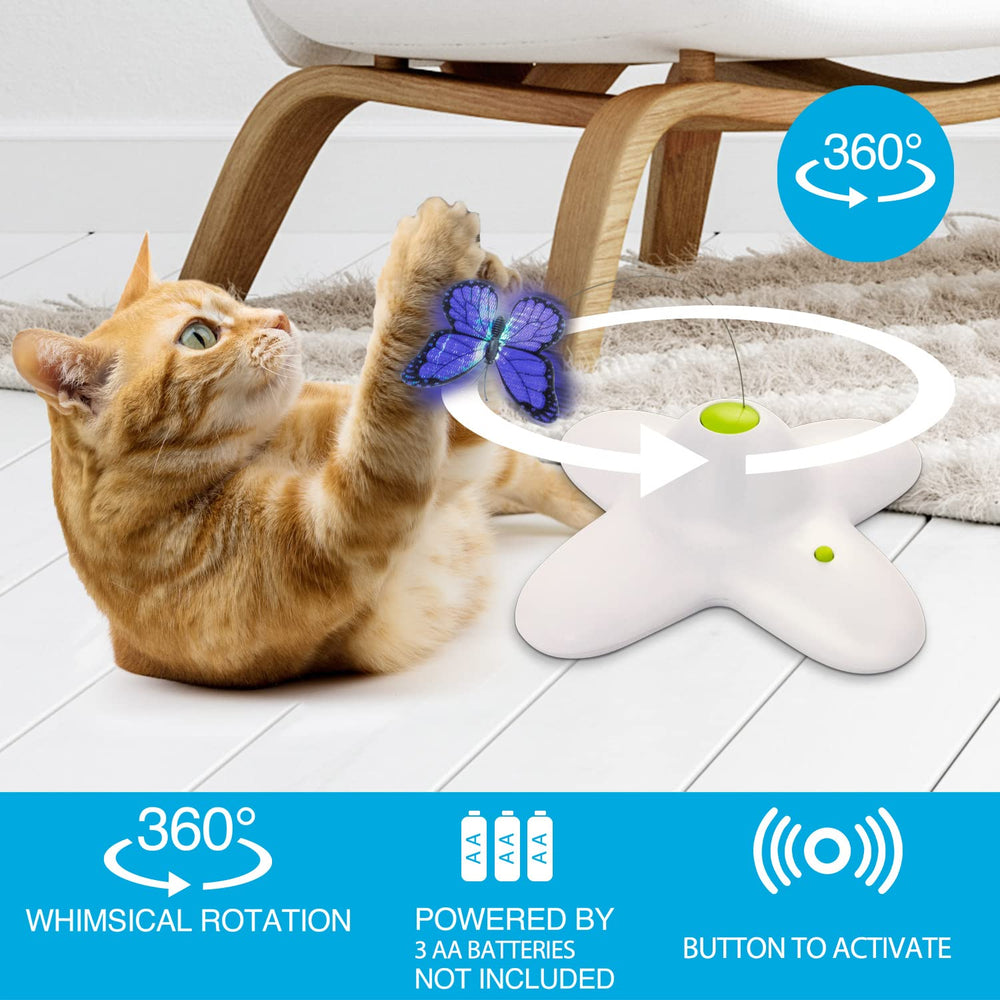 ALL FOR PAWS Juguete interactivo mariposa para gato, mantiene activo durante horas.