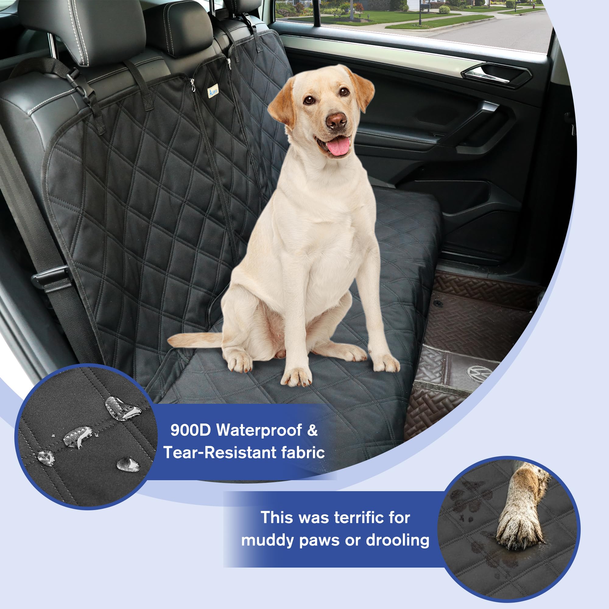 ALLANSING escudo total para asiento trasero mantiene limpio el respaldo ante mascotas.