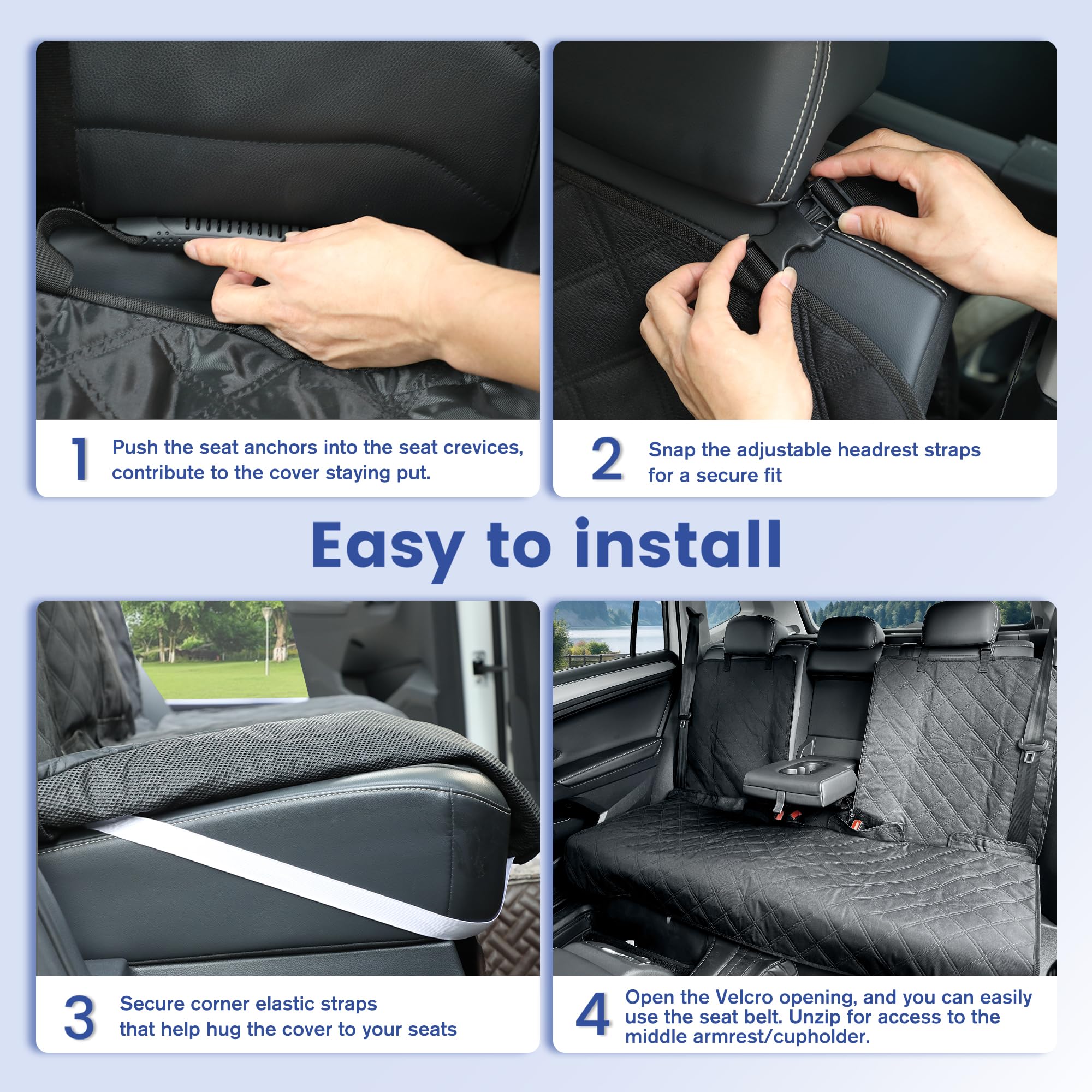 ALLANSING ideal para niños y mascotas, manteniendo el coche ordenado.