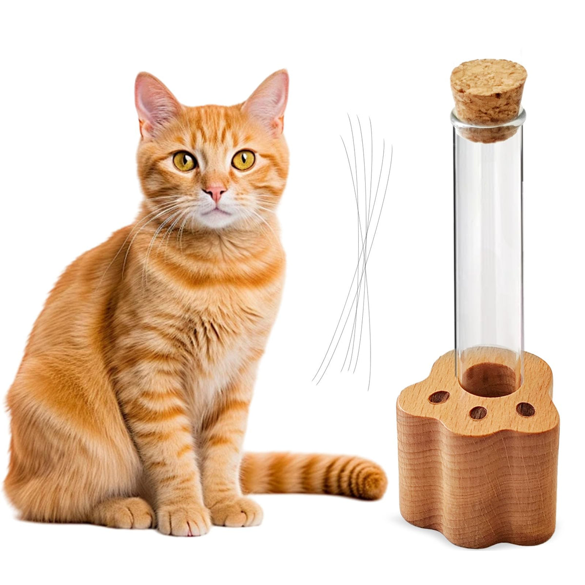 Vaso Allenkwok de cristal para bigotes de gato, memoria elegante