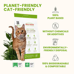 Almo Nature, arena de fibras vegetales naturales para mascotas seguras.