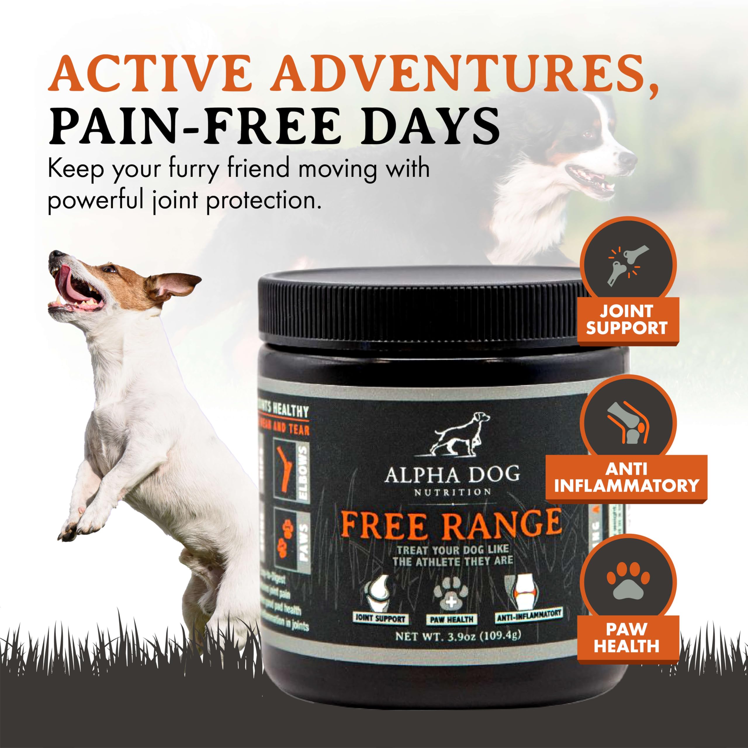 Alpha Dog Nutrition condroitina para articulaciones que apoya la comodidad.
