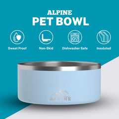 Alpine cuencos de acero inoxidable azul cielo, duraderos y seguros para mascotas.