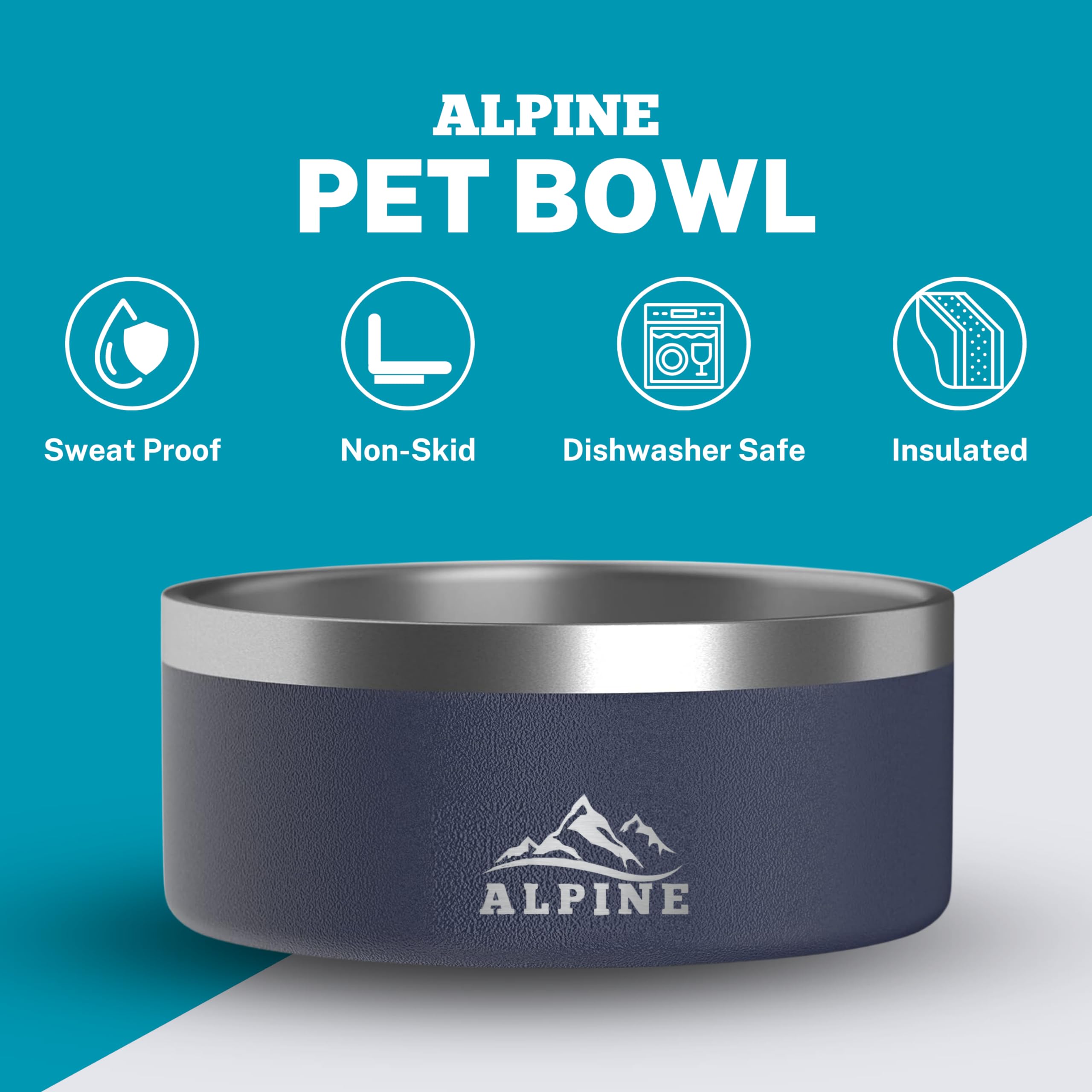 ALPINE tazones de doble pared para mantener el agua fría y la comida tibia