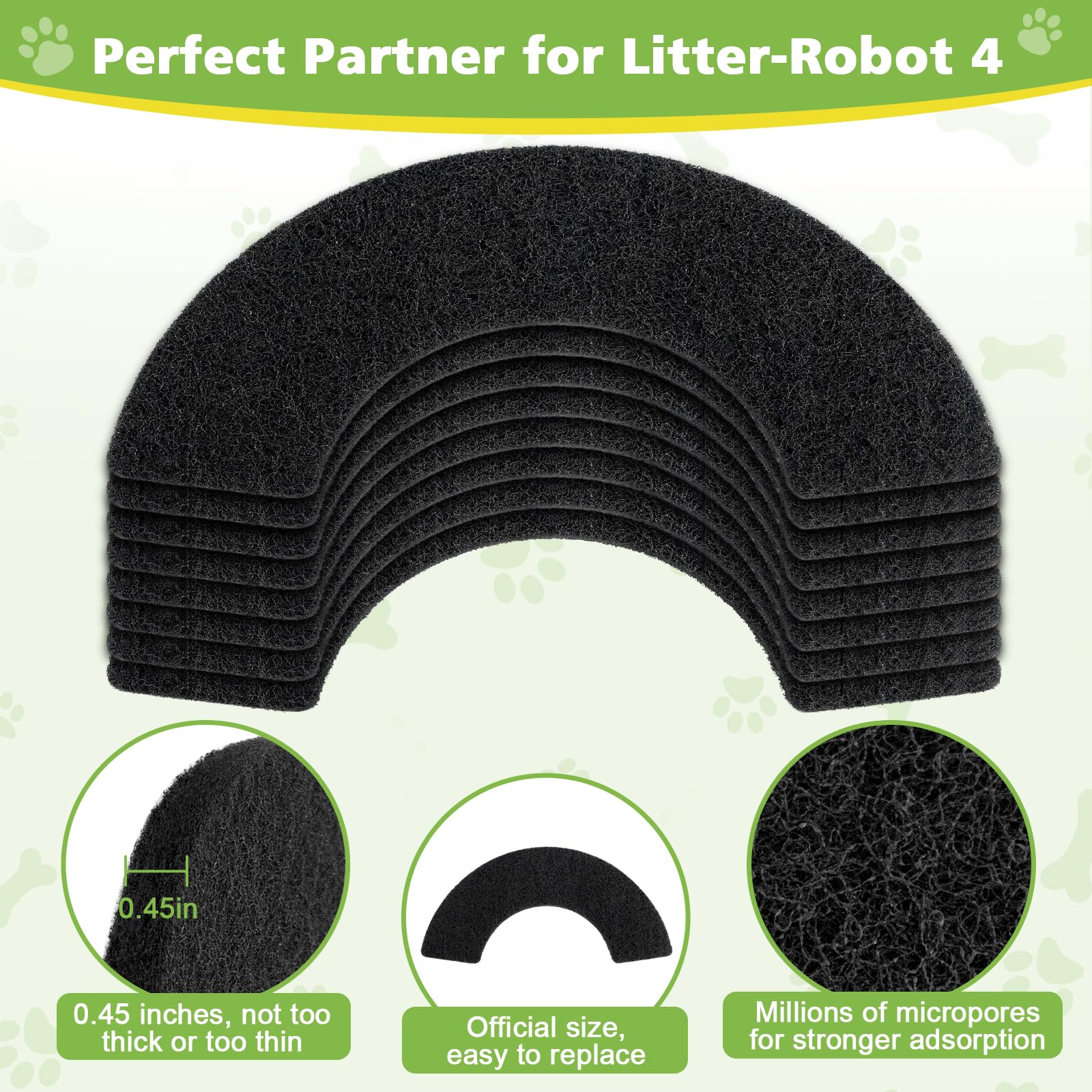 ALS AILISUO filtros carbono para arenero Litter Robot 4, ambiente más fresco
