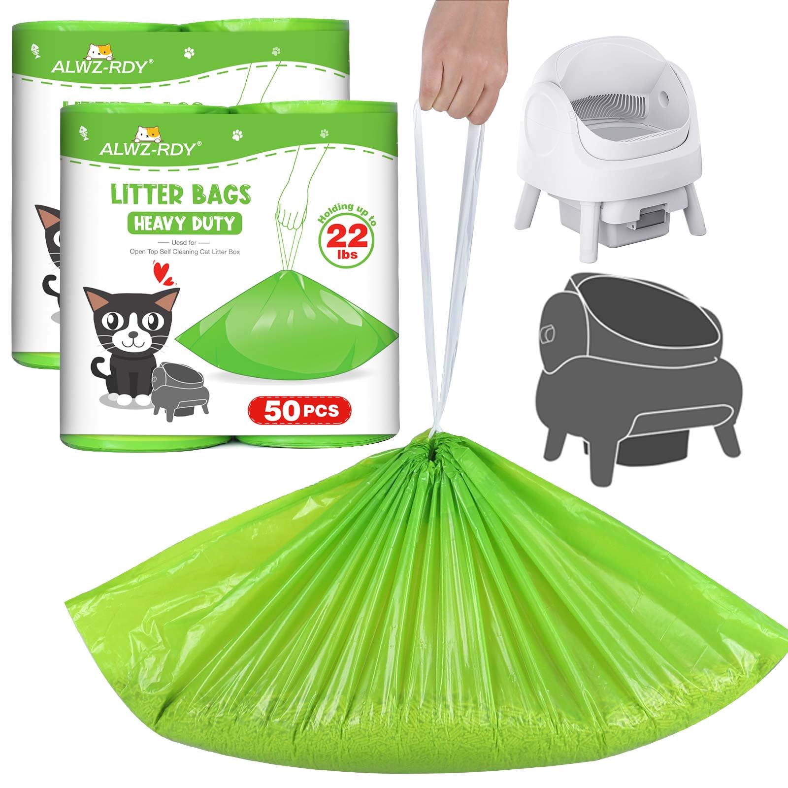 ALWZ-RDY bolsas-basura-gato-27x13: ajuste perfecto para Neakasa M1, uso limpio y sin complicaciones.